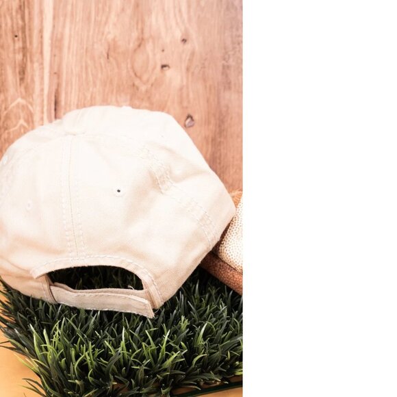 NWT BOUTIQUE   STONE COLOR HAT w/CRIMSON HELMET For the LOVE of FOOTBALL - Picture 2 of 2